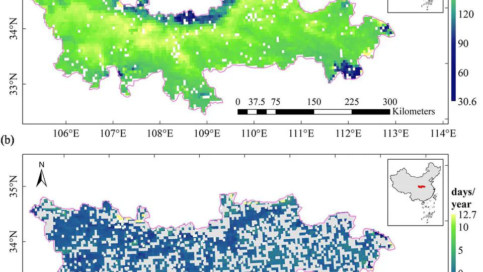 Diagnose the dominant climate factors and periods of spring phenology in Qinling Mountains, China